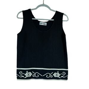 San Remo By Laura Knits Women's Sleeveless black blouse Sz small